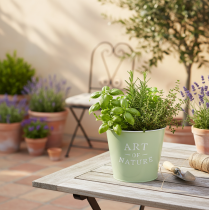 Article Pot de fleurs en zinc Art of Nature vert menthe Ø17,5 cm H15 cm