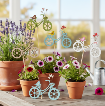 Article Piquets en bois à motif de vélo pour une ambiance printanière et romantique dans le salon, 8 cm, lot de 12
