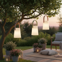 Article Lampe avec poignée, lampe LED portable pour usage intérieur et extérieur, 22 cm, lot de 3