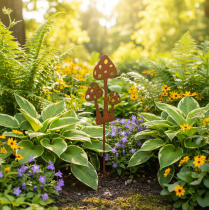 Article Tuteur de jardin en métal rouillé, pour amanite tue-mouches, 10 cm, lot de 6.