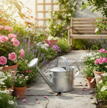 Article Arrosoir vintage en zinc, 27 cm - jardinière pour jardin et terrasse, pot de fleurs en métal