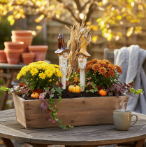 Article Figurine décorative de nain de jardin pour pots de fleurs, 16 cm, lot de 2