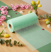 Article Rouleau de tissu non tissé vert, 25 m, décoration de table, vendu au mètre