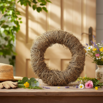 Article Couronne en matériau naturel, couronne décorative naturelle pour projets de bricolage, 35 cm