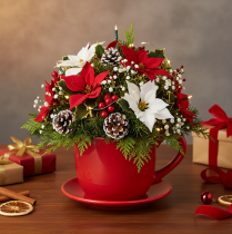 Article Grande tasse décorative avec soucoupe, pouvant servir de pot de fleurs, 17 cm