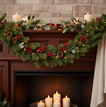 Article Guirlande de sapin artificiel verte, pour décoration festive, 180 cm