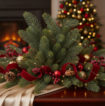 Article Branche de sapin artificielle, décoration de fenêtre festive, 50 cm, lot de 3
