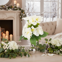 Article Bouquet de roses artificielles blanches, décoration de Noël artificielle