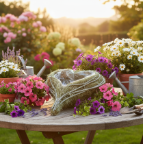 Article Bol en forme de cœur en herbe naturelle avec feuille de plantation, 38 cm