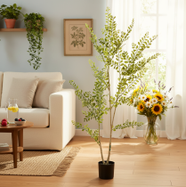 Article Plante artificielle en pot, 130 cm de haut, verte, décorative