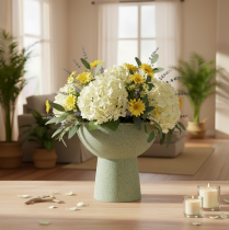 Article Pot de fleurs rond moderne sur un socle haut, 18 cm