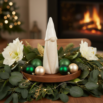 Article Figurine décorative de gnome à poser, décoration de Noël, céramique, 22 cm