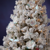 Article Étoiles décoratives en acrylique transparent irisé, décorations pour sapin de Noël, 9 cm, lot de 6