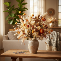 Article Bouquet de craspedias séchées, 55 cm, 20 pièces