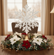 Article Grand flocon de neige décoratif, décoration à suspendre, 30 cm