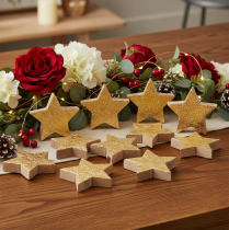 Article Étoiles décoratives brillantes pour la décoration de table, 5 cm, lot de 9