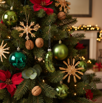 Article Cornichon de Noël en verre, décoration de sapin à suspendre, 7 cm, lot de 4