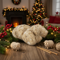 Article Laine de mouton beige naturelle, en vrac, pour les loisirs créatifs et la décoration, 250 g