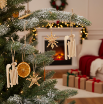 Article Traîneau décoratif à suspendre au sapin de Noël, 6 cm, lot de 6