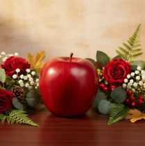 Article Pomme rouge décorative, fruit décoratif, Ø8 cm H9,5 cm, Red Delicious, lot de 4