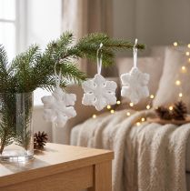 Article Décoration flocon de neige décoration hiver neige à suspendre Ø7cm
