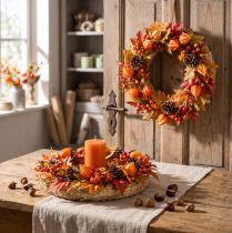 Article Couronnes de paille vierges pour la décoration de portes et de tables, 20/4 cm, 2 pièces