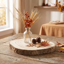 Article Tranche de bois décoratif naturel en paulownia de Ø20-25 cm