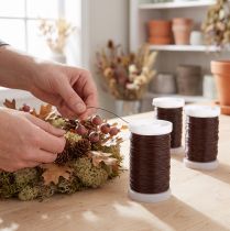 Article Fil de fer pour fleuristerie et bricolage Brun 0,35mm 100g 3pcs