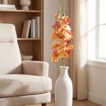 Article Orchidée Phalaenopsis artificielle 9 fleurs rouge jaune 96cm