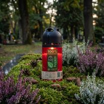 Article Bougie Tombale Rouge ICP Bougie Commémorative Compostable H20cm
