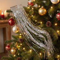 Article Guirlande de Lametta Argentée pour Décoration de Noël et Fêtes - 50×40 cm