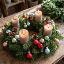 Article Mini boules de Noël mates/brillantes assorties Ø2,5cm 22 pcs Diverses couleurs