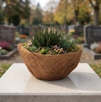 Article Bol à fleurs rond, bol en fibres naturelles, bol à plantes en noix de coco environ 30 cm