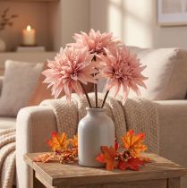 Article Fleurs décoratives dahlia fleur rose artificielle Ø15cm L28cm 3 pcs