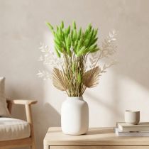 Article Herbe veloutée verte Lagurus séchée, herbe douce, 20-50 cm, 25 g, décoration florale bohème