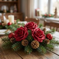 Article Rose en mousse Ø7,5cm rouge 18 pcs