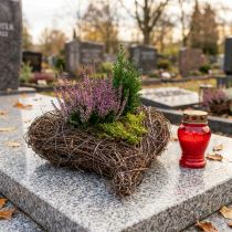 Article Pot de fleurs en forme de cœur pour cimetière, cœur de vigne à planter 15 cm, lot de 2