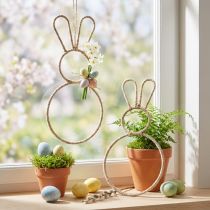 Article Anneau déco Lapin de Pâques Métal Fibre 20×40cm 4pcs