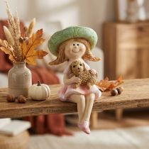 Article Tabouret Edge fille souriante avec chien Ø4,5cm H9,5cm