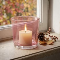 Article Pot en verre Ø10cm H8.5cm vieux rose