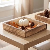 Article Plateau en bois, style rustique, idéal pour la décoration de la maison ou du bureau, 15 cm, lot de 4