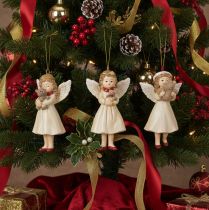 Article Anges décoratifs pour sapin de Noël, style vintage, 10 cm, lot de 3