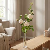 Article Branche de rose crème / rosé 100cm