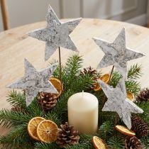 Article Étoiles de bouleau sur fil étoiles écorce de bouleau blanc 6cm 24 pcs