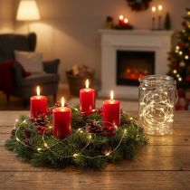 Article Guirlande lumineuse micro LED 20 LED blanc chaud avec minuterie pour piles 6 pièces