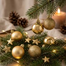 Article Mini boule de Noël dorée Ø3cm 14pcs