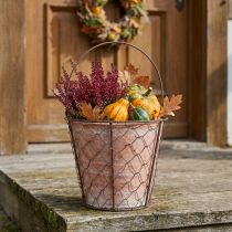 Article Pot de fleurs en céramique avec anse en métal marron Ø18cm