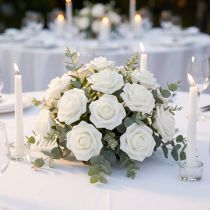 Article Rose mousse Ø4.5cm blanc 36pcs