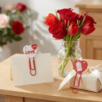 Article Clips en bois coeur "Love" coeur décoratif Saint Valentin 2pcs