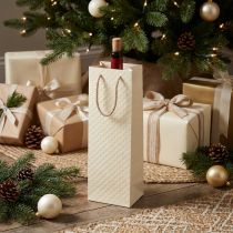 Article Sac cadeau pour bouteilles en papier crème 12×9×36cm 1 pièce